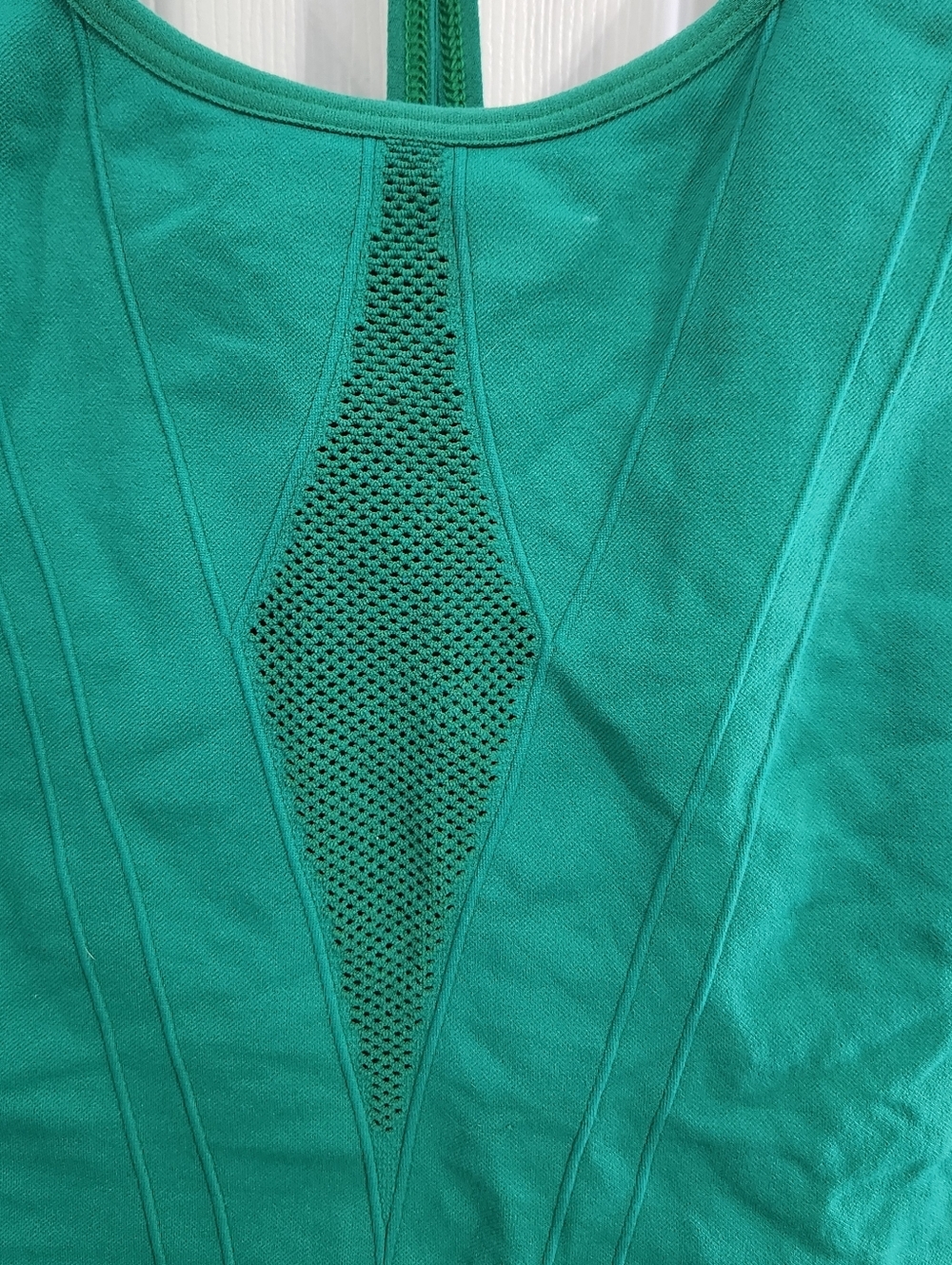 Nux green large razorback tank top built in sports bra ventilated athleisure - Picture 2 of 9